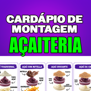 Cardápio de Montagem editável - Açaiteria